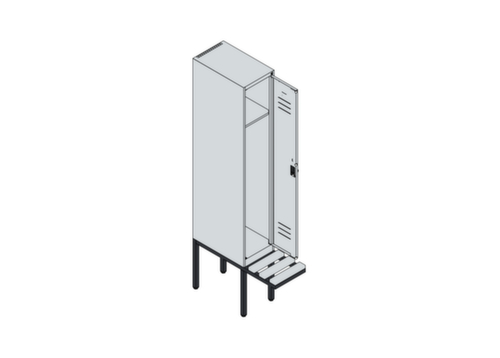 C+P Spind Classic Plus mit Sitzbank, Abteilbreite 300 mm Technische Zeichnung 1 L