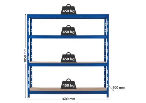 UDOBÄR Schwerlastregal, Höhe x Breite x Tiefe 1850 x 1600 x 600 mm, 4 Böden Standard 2 L