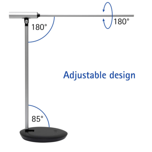 MAUL Dimmbare LED-Schreibtischleuchte MAULrubia colour vario, Licht kalt- bis warmweiß, silber/schwarz Standard 3 L