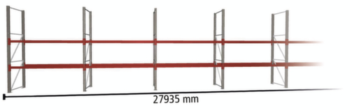 META Palettenregal MULTIPAL für 60 Paletten, 27935 mm breit, 3 Lagerebenen Standard 1 L