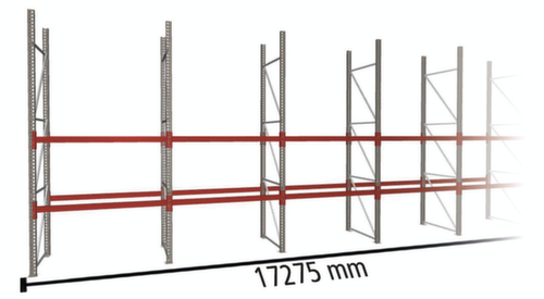 META Palettenregal MULTIPAL für 81 Paletten, 17275 mm breit, 3 Lagerebenen Standard 2 L