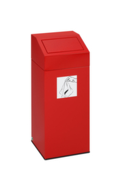 Wertstoffsammler inklusive Aufkleber, 45 l, RAL3000 Feuerrot, Deckel rot