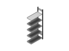 hofe Akten-Steckregal Anbaufeld, 5 Böden, RAL7016 Anthrazitgrau / RAL9006 Weißaluminium