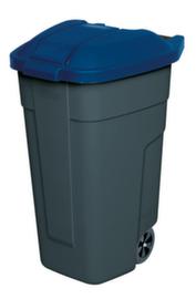 Abfalltonne, 100 l, anthrazit, Deckel blau