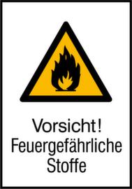 Warnschild vor feuergefährlichen Stoffen, Wandschild