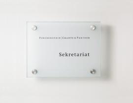 Türschild CRISTALLO aus ESG, Querformat 150