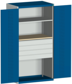 bott Systemschrank cubio mit Lochplattentüren, 4 Schublade(n)