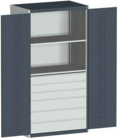 bott Systemschrank cubio mit Lochplattentüren, 6 Schublade(n)