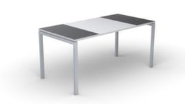 Schreibitsch easyDesk in Bicolor-Optik, 4-Fußgestell, Breite 1400 mm, anthrazit/weiß/weiß