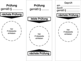 Grundplakette und Gebrauchsanweisungen