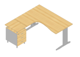 Quadrifoglio Büro-Set Practika mit 1 Schreibtisch, 1 Standcontainer