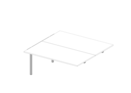 Quadrifoglio Höhenverstellbarer Anbautisch Practika für Benchtisch mit 4-Fußgestell, Breite x Tiefe 1600 x 1600 mm, Platte weiß