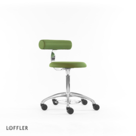 Löffler Hocker Aogo, Sitz grün, Rollen