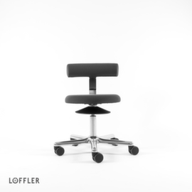 Löffler Hocker Aogo, Sitz grau, Rollen