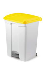 Tretabfalleimer gemäß HACCP, 45 l, weiß, Deckel gelb