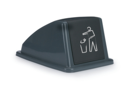 Auflagedeckel mit Push-Einwurfklappe für Abfallbehälter, anthrazit