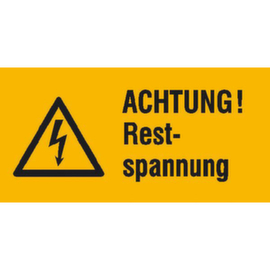 Warnkombischild SafetyMarking® "Achtung! Restspannung"