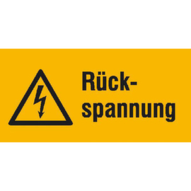 Warnkombischild SafetyMarking® "Rückspannung"
