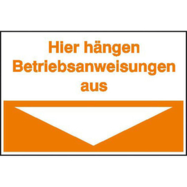 Hinweisschild SafetyMarking®, "Hier hängen Betriebsanweisungen aus"