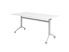 Fahrbarer Klapptisch, Höhe x Breite x Tiefe 750 x 1600 x 800 mm, Platte weiß