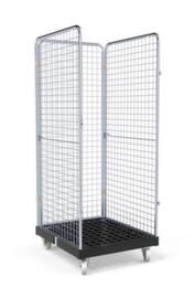 Rollbehälter BASICline ADB mit 3 Gitterwänden, Traglast 500 kg, Länge x Breite 815 x 724 mm