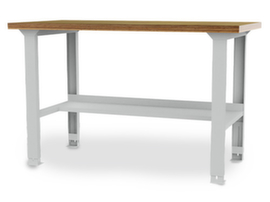 Bedrunka + Hirth Höhenverstellbare Werkbank mit Bucheplatte, RAL7035 Lichtgrau