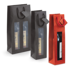 Flaschen-Tragetaschen rot mit Sichtfenster f&uuml;r 1 Flasche