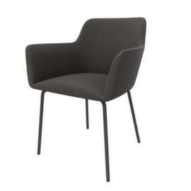 Quadrifoglio Besucherstuhl City mit Armlehnen, Sitz anthrazit, 4-Fußgestell