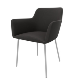 Quadrifoglio Besucherstuhl City mit Armlehnen, Sitz dunkelbraun, 4-Fußgestell