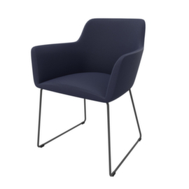 Quadrifoglio Besucherstuhl City mit Armlehnen, Sitz hellblau, Kufengestell