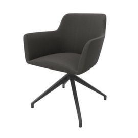 Quadrifoglio Besucherstuhl City mit Armlehnen, Sitz anthrazit, drehbares Fußkreuz