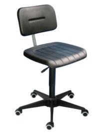ESD-Arbeitsstuhl, Sitz PU-Schaum mit Stahleinlage schwarz, mit Rollen