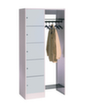 C+P Schließfach-Garderobe Classic lichtgrau mit 5 Fächern, Breite 960 mm