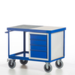 Rollcart Umwelt-Werkstattwagen mit öldichter Wanne und Gitterrost, Traglast 600 kg, Ladefläche 1150 x 700 mm Standard 2 S