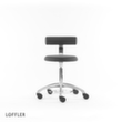 Löffler Hocker Aogo, Sitz grau, Rollen Standard 2 S