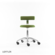 Löffler Hocker Aogo, Sitz grün, Rollen Standard 2 S