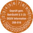 Prüfplakette mit Jahresfarbe