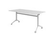 Fahrbarer Klapptisch, Höhe x Breite x Tiefe 750 x 1600 x 800 mm, Platte grau