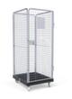 Rollbehälter BASICline ADB mit Tür und 3 Gitterwänden, Traglast 500 kg, Länge x Breite 815 x 724 mm