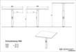 Eckiges Verkettungselement GW-MAILAND 7906 mit Stützfuß, Breite x Tiefe 800 x 800 mm, Platte weiß Technische Zeichnung 1 S