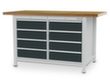 Bedrunka + Hirth Kastenwerkbank, 8 Schubladen, RAL7035 Lichtgrau/RAL7016 Anthrazitgrau