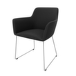 Quadrifoglio Besucherstuhl City mit Armlehnen, Sitz schwarz, Kufengestell