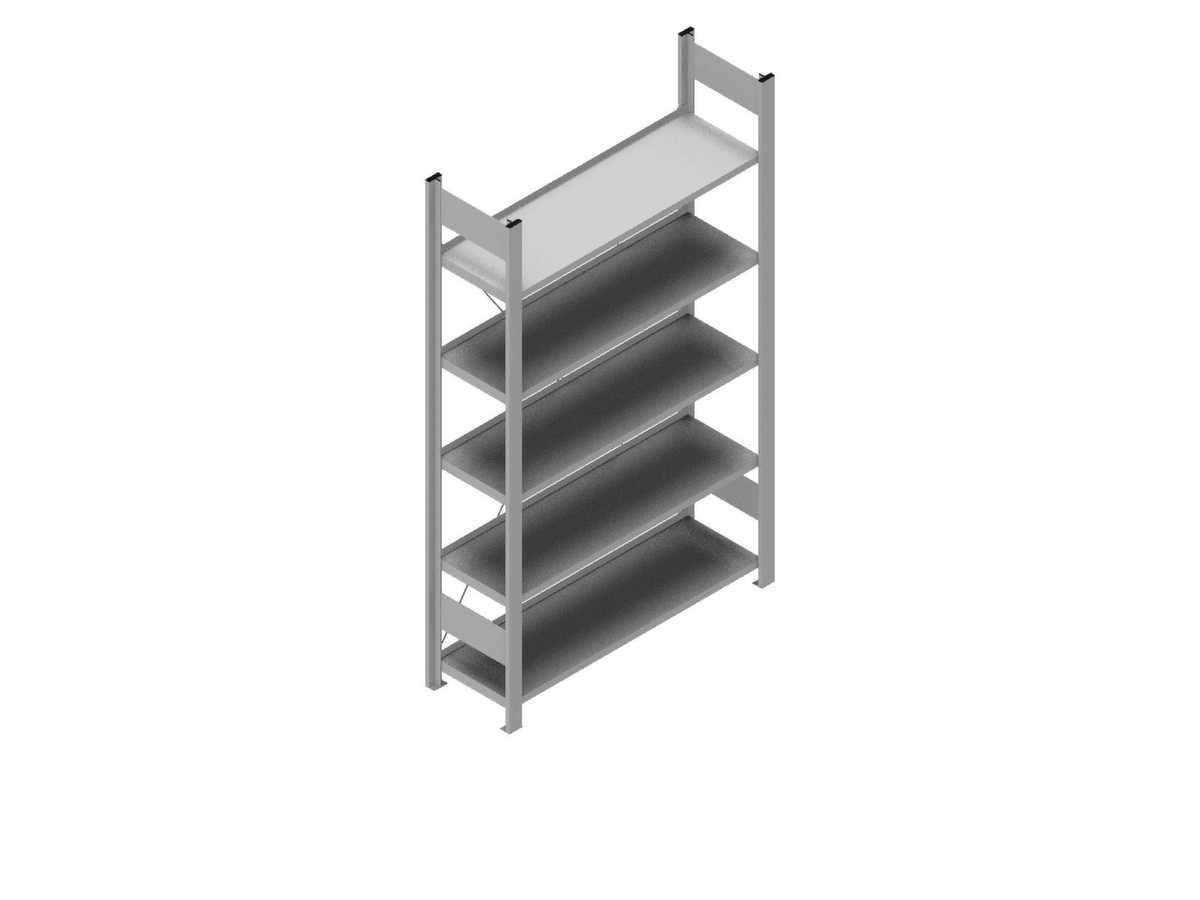 hofe Akten-Steckregal, 5 Böden, RAL9006 Weißaluminium