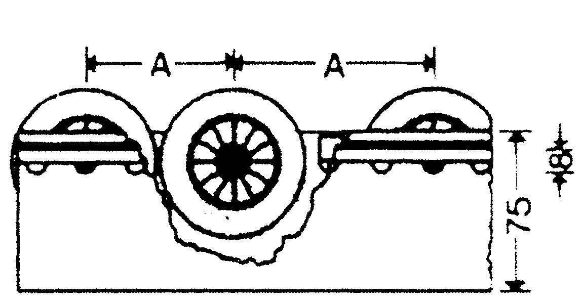 Rollenleiste in schwerer Bauart Technische Zeichnung 2 ZOOM