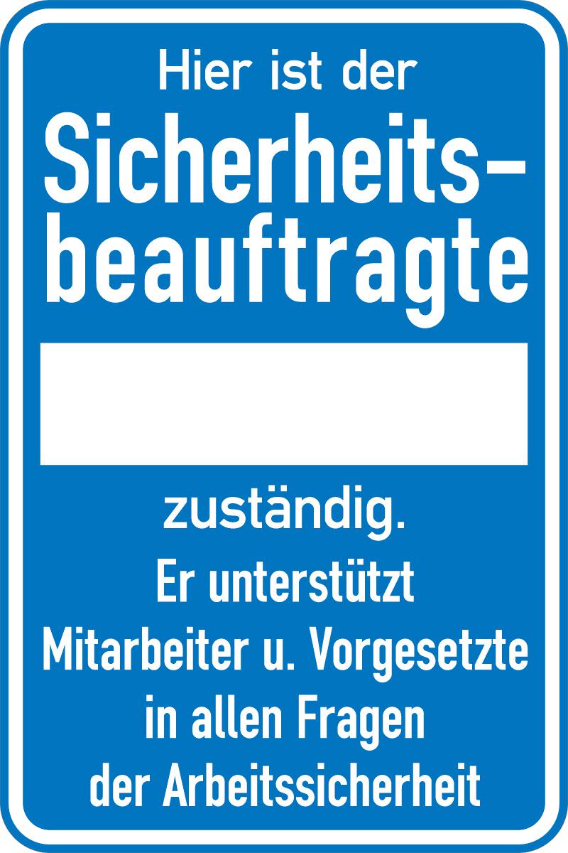 Wandschild Sicherheitsbeauftragte...+Freitext, Aluminium Standard 1 ZOOM