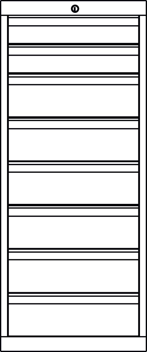 PAVOY Schubladenschrank Basis Plus, 8 Schublade(n) Technische Zeichnung 1 ZOOM