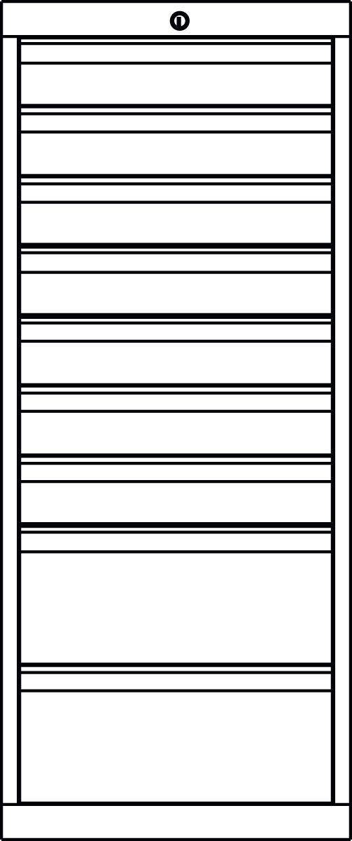 PAVOY Schubladenschrank Basis Plus, 9 Schublade(n) Technische Zeichnung 1 ZOOM