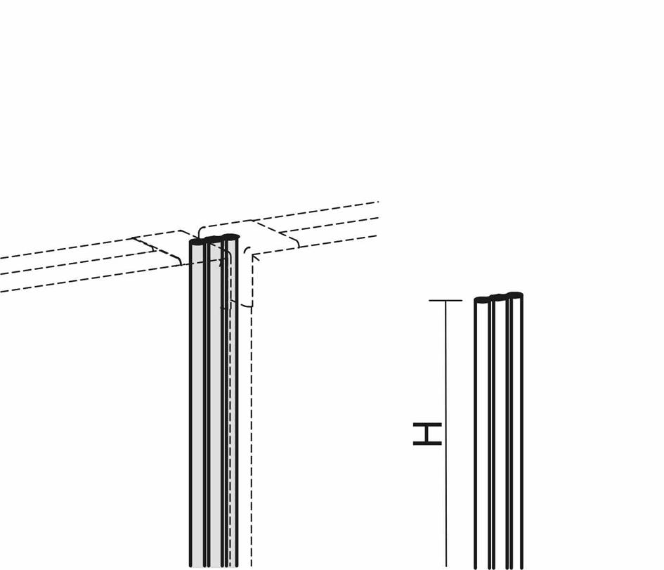 Gera Linearverbindung Pro BasicLine für Trennwand, Höhe 600 mm Standard 1 ZOOM