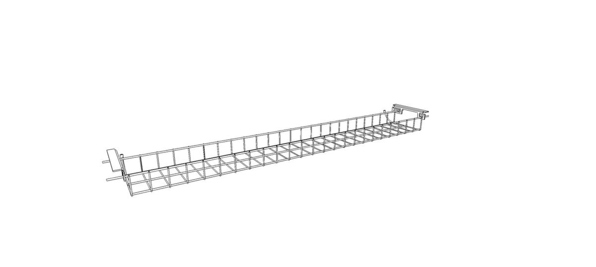 Quadrifoglio Schmaler Kabelkorb T45 für Schreibtisch Standard 1 ZOOM