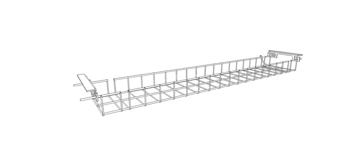 Quadrifoglio Breiter Kabelkorb T45 für Schreibtisch Standard 1 ZOOM